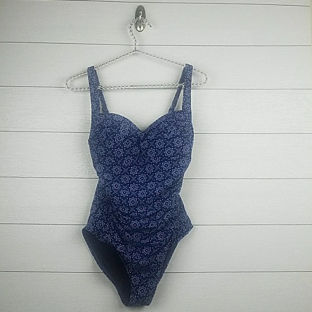 Niptuck Swim 1-Pc Blue Print Swimsuit AU 8 US 4